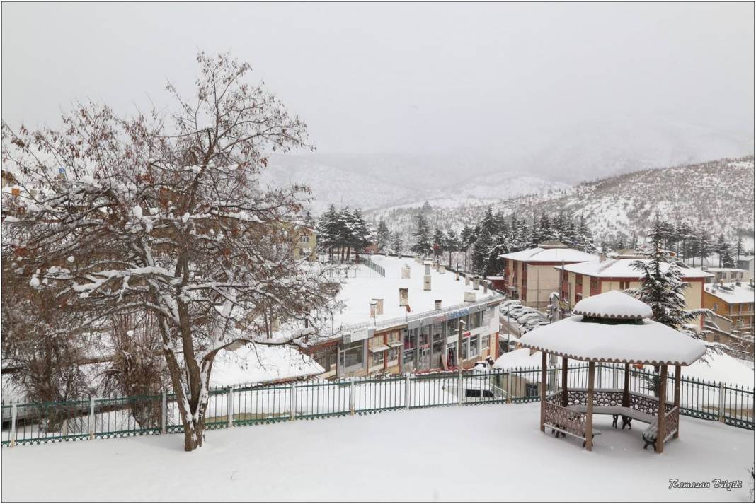 Konya’nın karla kaplı ilçesinden kartpostallık kareler 23